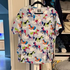 Butter-Soft Originals Animal Print Scrub Top